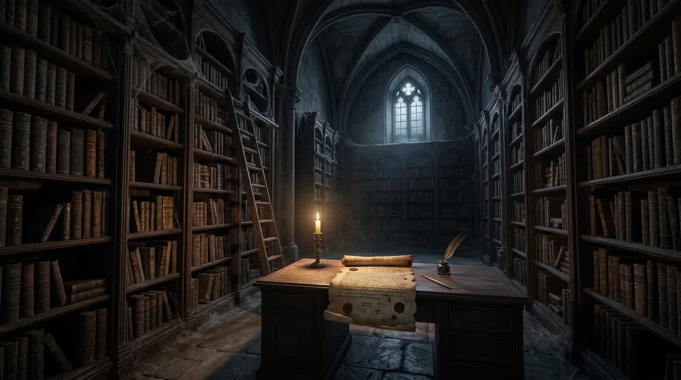 Castle library interior